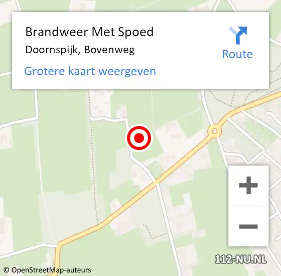Locatie op kaart van de 112 melding: Brandweer Met Spoed Naar Doornspijk, Bovenweg op 31 januari 2024 10:35