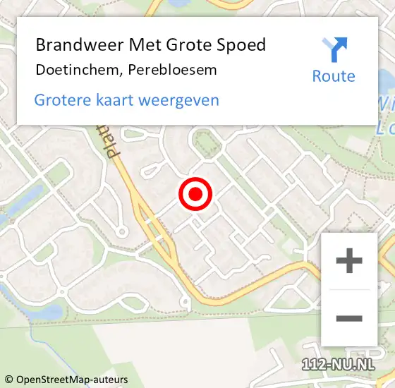 Locatie op kaart van de 112 melding: Brandweer Met Grote Spoed Naar Doetinchem, Perebloesem op 31 januari 2024 11:09