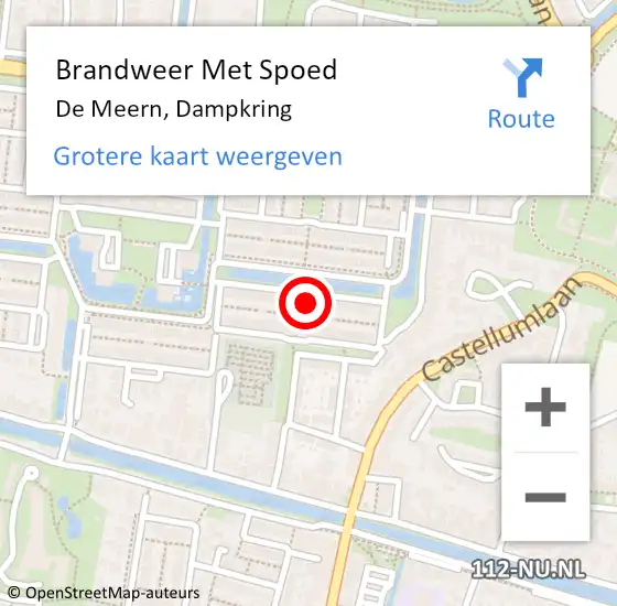 Locatie op kaart van de 112 melding: Brandweer Met Spoed Naar De Meern, Dampkring op 31 januari 2024 11:27