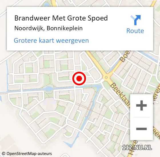 Locatie op kaart van de 112 melding: Brandweer Met Grote Spoed Naar Noordwijk, Bonnikeplein op 31 januari 2024 11:55