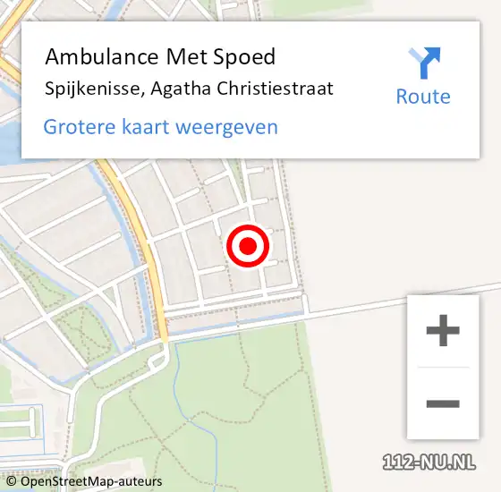 Locatie op kaart van de 112 melding: Ambulance Met Spoed Naar Spijkenisse, Agatha Christiestraat op 31 januari 2024 12:08