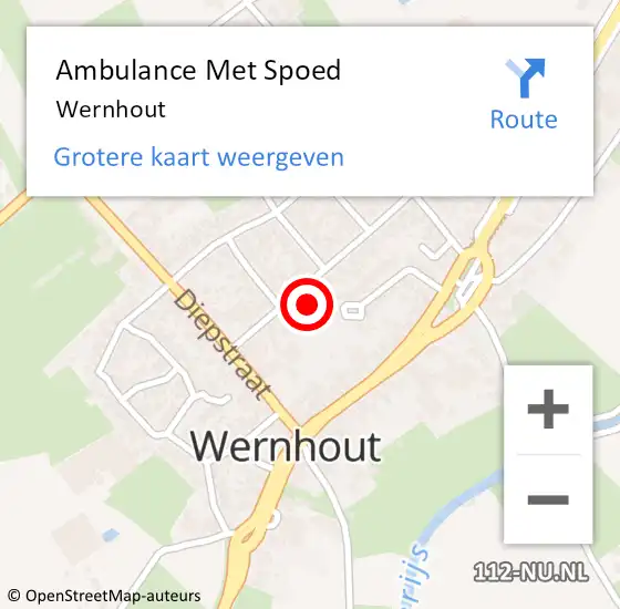 Locatie op kaart van de 112 melding: Ambulance Met Spoed Naar Wernhout op 31 januari 2024 12:08