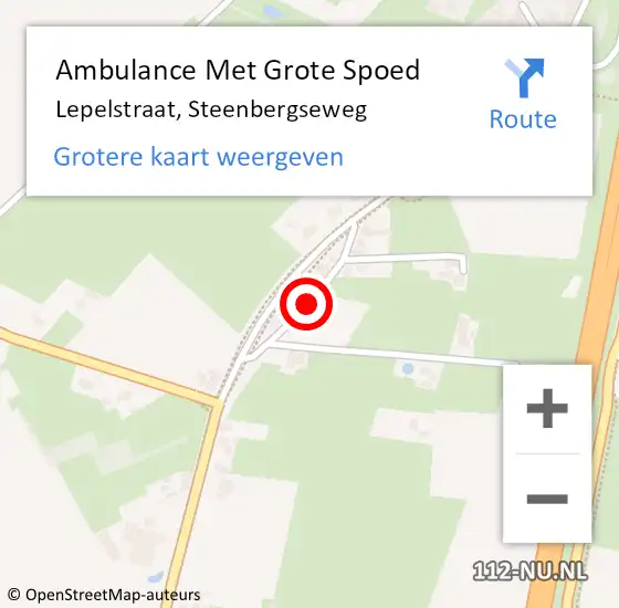 Locatie op kaart van de 112 melding: Ambulance Met Grote Spoed Naar Lepelstraat, Steenbergseweg op 24 september 2014 08:54