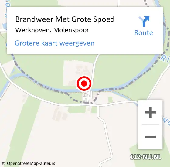 Locatie op kaart van de 112 melding: Brandweer Met Grote Spoed Naar Werkhoven, Molenspoor op 24 september 2014 08:54