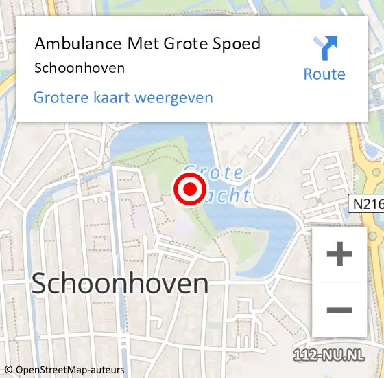 Locatie op kaart van de 112 melding: Ambulance Met Grote Spoed Naar Schoonhoven op 31 januari 2024 15:15