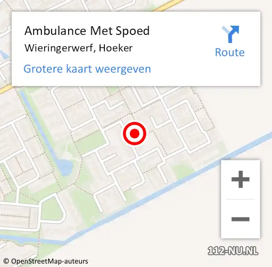 Locatie op kaart van de 112 melding: Ambulance Met Spoed Naar Wieringerwerf, Hoeker op 31 januari 2024 15:28