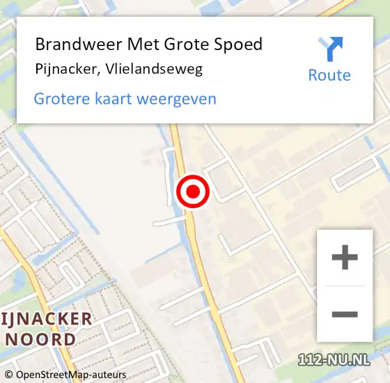 Locatie op kaart van de 112 melding: Brandweer Met Grote Spoed Naar Pijnacker, Vlielandseweg op 31 januari 2024 16:39