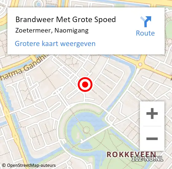 Locatie op kaart van de 112 melding: Brandweer Met Grote Spoed Naar Zoetermeer, Naomigang op 31 januari 2024 16:55