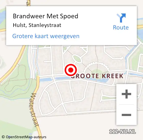 Locatie op kaart van de 112 melding: Brandweer Met Spoed Naar Hulst, Stanleystraat op 31 januari 2024 17:08