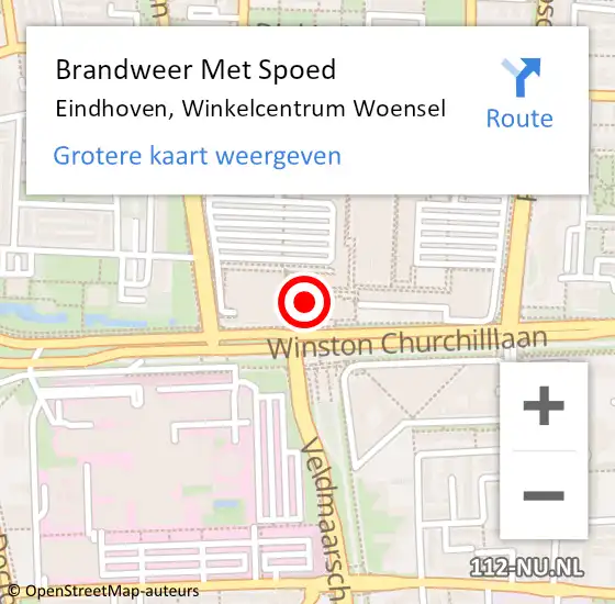 Locatie op kaart van de 112 melding: Brandweer Met Spoed Naar Eindhoven, Winkelcentrum Woensel op 31 januari 2024 17:14