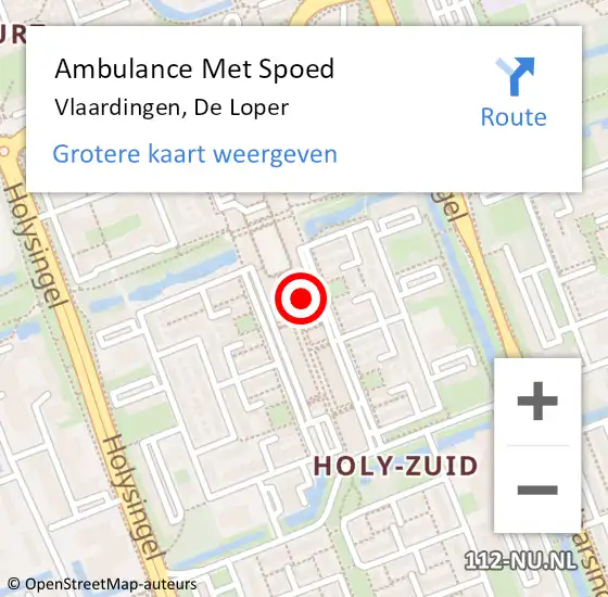 Locatie op kaart van de 112 melding: Ambulance Met Spoed Naar Vlaardingen, De Loper op 31 januari 2024 17:31