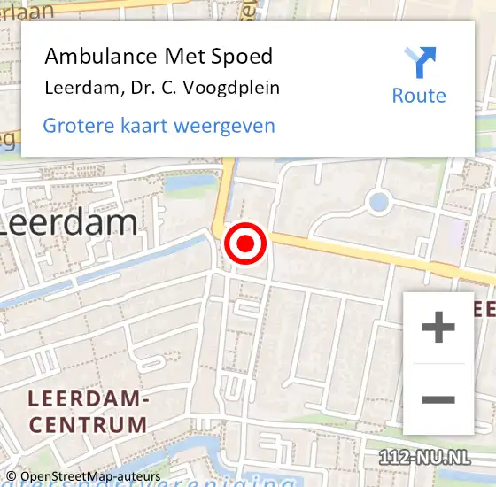 Locatie op kaart van de 112 melding: Ambulance Met Spoed Naar Leerdam, Dr. C. Voogdplein op 31 januari 2024 17:54