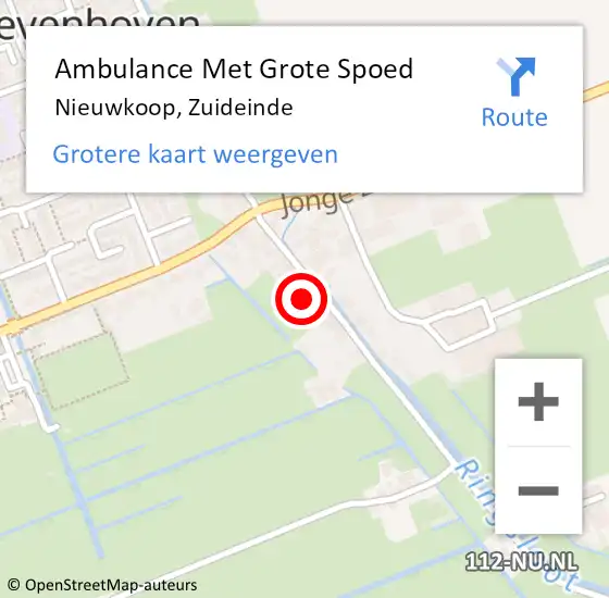 Locatie op kaart van de 112 melding: Ambulance Met Grote Spoed Naar Nieuwkoop, Zuideinde op 31 januari 2024 18:44