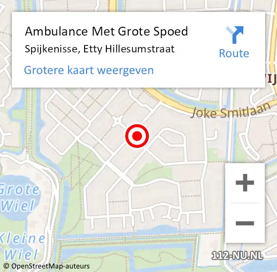 Locatie op kaart van de 112 melding: Ambulance Met Grote Spoed Naar Spijkenisse, Etty Hillesumstraat op 31 januari 2024 20:06