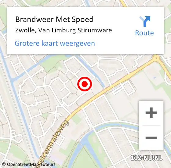 Locatie op kaart van de 112 melding: Brandweer Met Spoed Naar Zwolle, Van Limburg Stirumware op 31 januari 2024 20:20