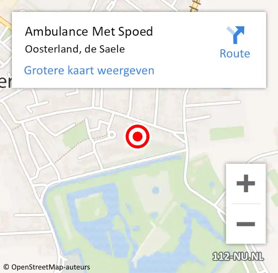 Locatie op kaart van de 112 melding: Ambulance Met Spoed Naar Oosterland, de Saele op 31 januari 2024 21:28