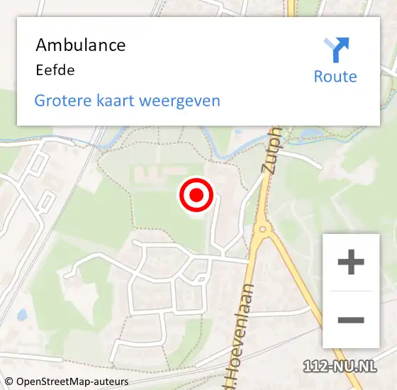 Locatie op kaart van de 112 melding: Ambulance Eefde op 31 januari 2024 22:37