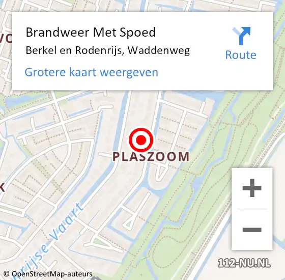 Locatie op kaart van de 112 melding: Brandweer Met Spoed Naar Berkel en Rodenrijs, Waddenweg op 31 januari 2024 23:45