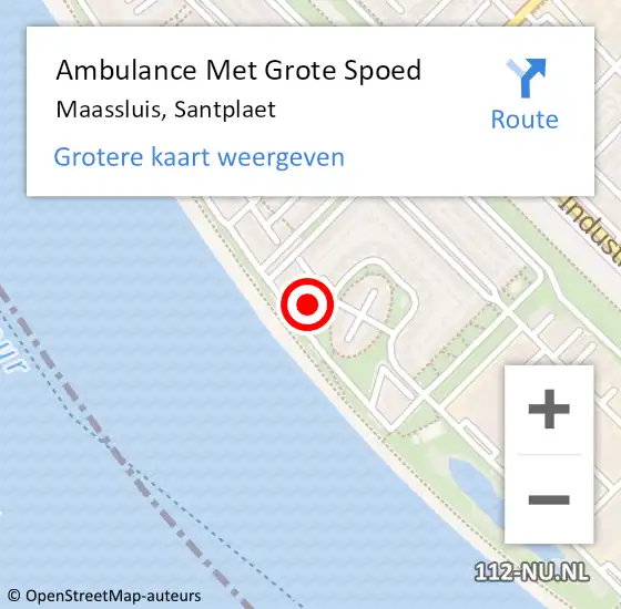 Locatie op kaart van de 112 melding: Ambulance Met Grote Spoed Naar Maassluis, Santplaet op 1 februari 2024 00:12