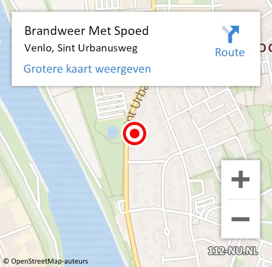 Locatie op kaart van de 112 melding: Brandweer Met Spoed Naar Venlo, Sint Urbanusweg op 1 februari 2024 02:57