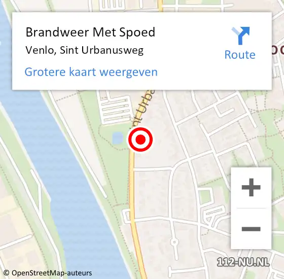 Locatie op kaart van de 112 melding: Brandweer Met Spoed Naar Venlo, Sint Urbanusweg op 1 februari 2024 03:00