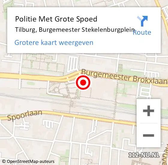 Locatie op kaart van de 112 melding: Politie Met Grote Spoed Naar Tilburg, Burgemeester Stekelenburgplein op 1 februari 2024 09:00