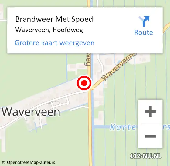 Locatie op kaart van de 112 melding: Brandweer Met Spoed Naar Waverveen, Hoofdweg op 24 september 2014 10:10