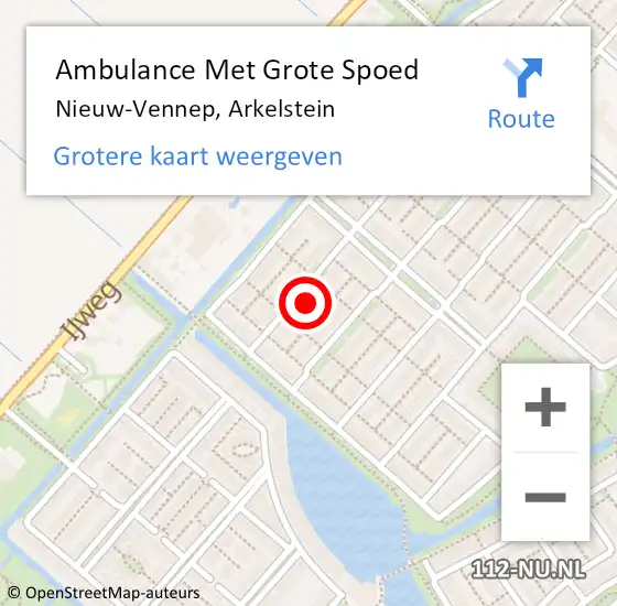 Locatie op kaart van de 112 melding: Ambulance Met Grote Spoed Naar Nieuw-Vennep, Arkelstein op 1 februari 2024 11:25