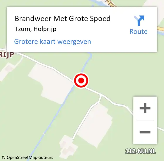 Locatie op kaart van de 112 melding: Brandweer Met Grote Spoed Naar Tzum, Holprijp op 1 februari 2024 11:50