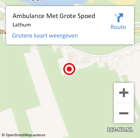 Locatie op kaart van de 112 melding: Ambulance Met Grote Spoed Naar Lathum op 1 februari 2024 12:50
