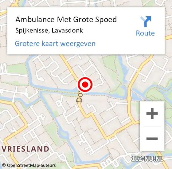 Locatie op kaart van de 112 melding: Ambulance Met Grote Spoed Naar Spijkenisse, Lavasdonk op 1 februari 2024 12:51