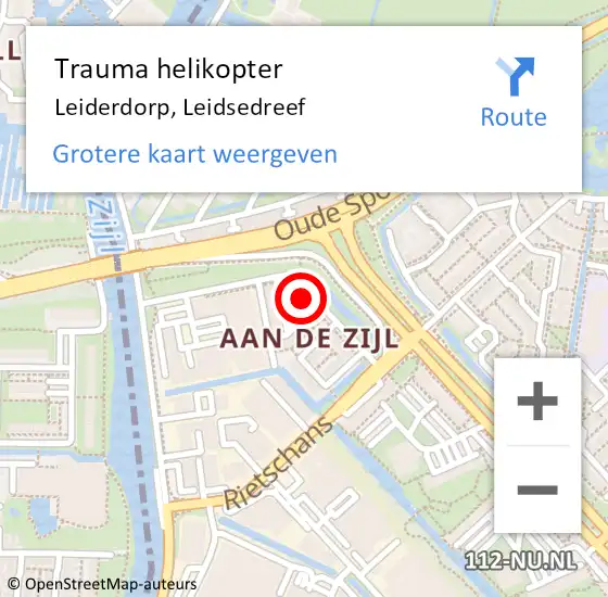 Locatie op kaart van de 112 melding: Trauma helikopter Leiderdorp, Leidsedreef op 1 februari 2024 13:19