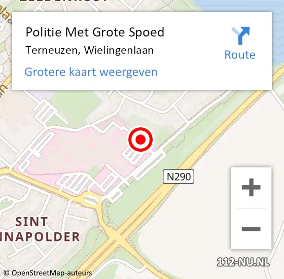Locatie op kaart van de 112 melding: Politie Met Grote Spoed Naar Terneuzen, Wielingenlaan op 1 februari 2024 13:22
