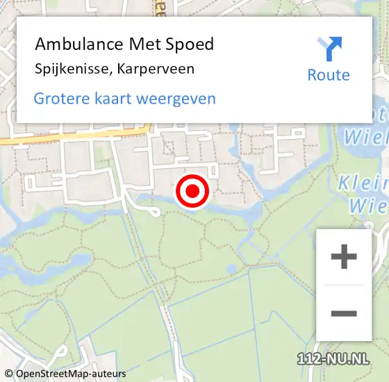 Locatie op kaart van de 112 melding: Ambulance Met Spoed Naar Spijkenisse, Karperveen op 1 februari 2024 13:38