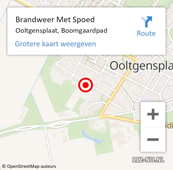 Locatie op kaart van de 112 melding: Brandweer Met Spoed Naar Ooltgensplaat, Boomgaardpad op 1 februari 2024 13:39