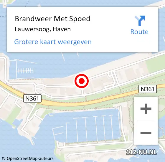 Locatie op kaart van de 112 melding: Brandweer Met Spoed Naar Lauwersoog, Haven op 24 september 2014 10:42