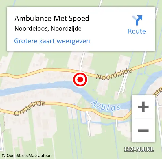 Locatie op kaart van de 112 melding: Ambulance Met Spoed Naar Noordeloos, Noordzijde op 1 februari 2024 13:53