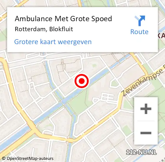 Locatie op kaart van de 112 melding: Ambulance Met Grote Spoed Naar Rotterdam, Blokfluit op 1 februari 2024 13:57