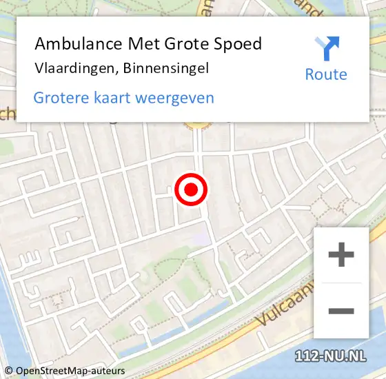 Locatie op kaart van de 112 melding: Ambulance Met Grote Spoed Naar Vlaardingen, Binnensingel op 1 februari 2024 14:03