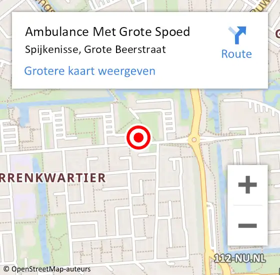 Locatie op kaart van de 112 melding: Ambulance Met Grote Spoed Naar Spijkenisse, Grote Beerstraat op 1 februari 2024 14:07