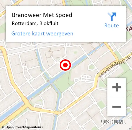 Locatie op kaart van de 112 melding: Brandweer Met Spoed Naar Rotterdam, Blokfluit op 1 februari 2024 14:43