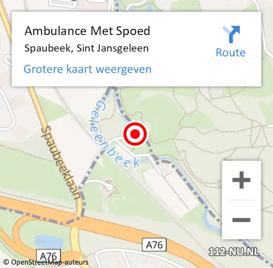 Locatie op kaart van de 112 melding: Ambulance Met Spoed Naar Spaubeek, Sint Jansgeleen op 24 september 2014 10:52