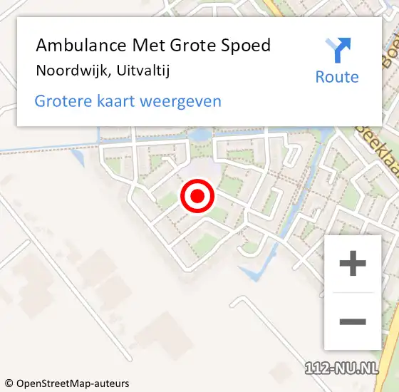 Locatie op kaart van de 112 melding: Ambulance Met Grote Spoed Naar Noordwijk, Uitvaltij op 1 februari 2024 15:15