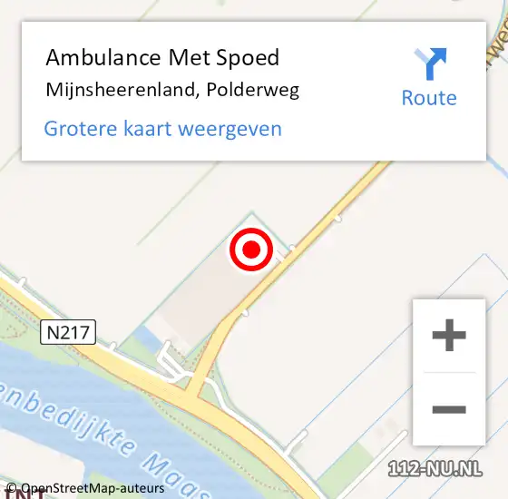 Locatie op kaart van de 112 melding: Ambulance Met Spoed Naar Mijnsheerenland, Polderweg op 1 februari 2024 15:48