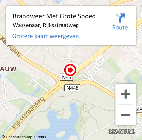 Locatie op kaart van de 112 melding: Brandweer Met Grote Spoed Naar Wassenaar, Rijksstraatweg op 1 februari 2024 16:10
