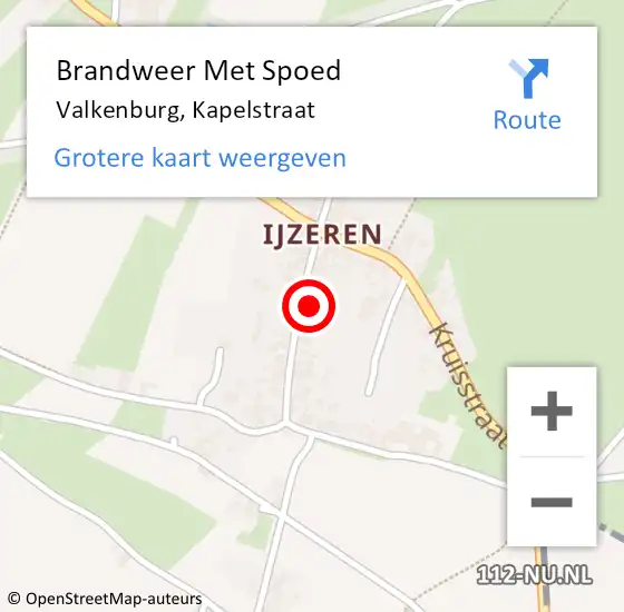 Locatie op kaart van de 112 melding: Brandweer Met Spoed Naar Valkenburg, Kapelstraat op 1 februari 2024 16:31