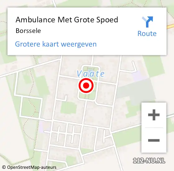 Locatie op kaart van de 112 melding: Ambulance Met Grote Spoed Naar Borssele op 1 februari 2024 16:44