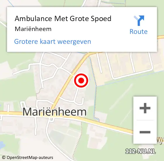 Locatie op kaart van de 112 melding: Ambulance Met Grote Spoed Naar Mariënheem op 1 februari 2024 17:01