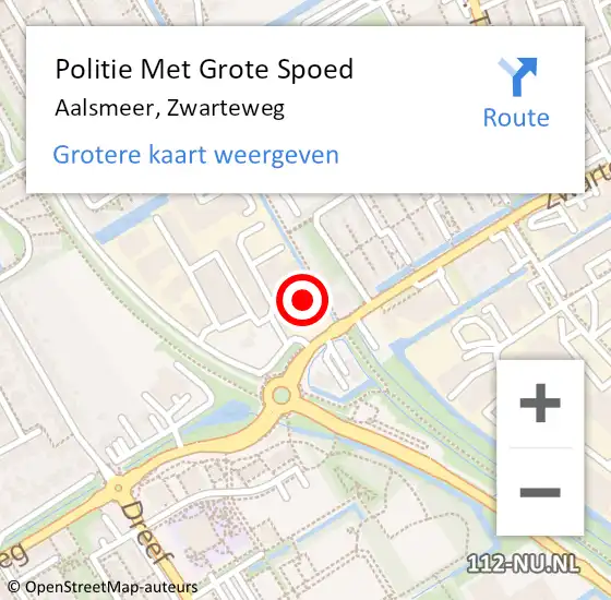 Locatie op kaart van de 112 melding: Politie Met Grote Spoed Naar Aalsmeer, Zwarteweg op 1 februari 2024 17:35