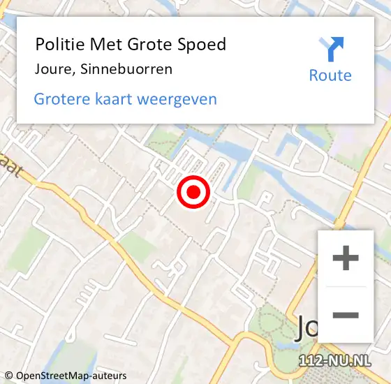 Locatie op kaart van de 112 melding: Politie Met Grote Spoed Naar Joure, Sinnebuorren op 1 februari 2024 17:43